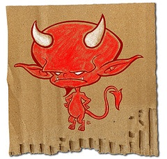 devil on brown paper