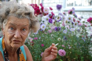 smoking old lady