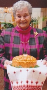 My mom Joanie with her famous Easter paska